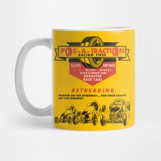 Defunct Pos-A-Traction Dragster Racing Tires Mug